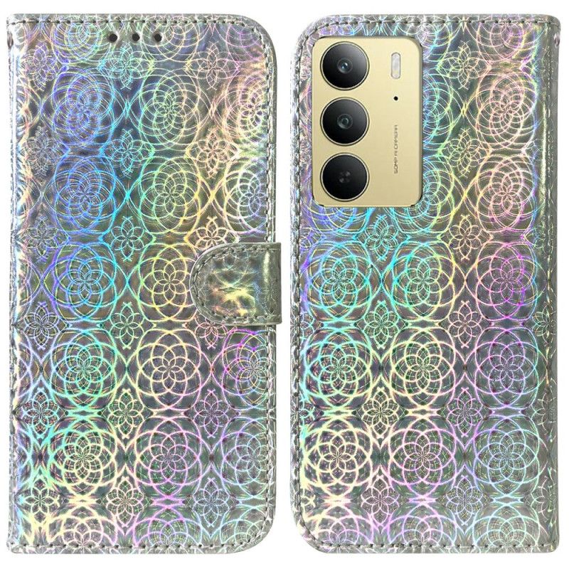 Lærdeksel Folio Deksel Realme C75 Mobildeksel Disco-stil