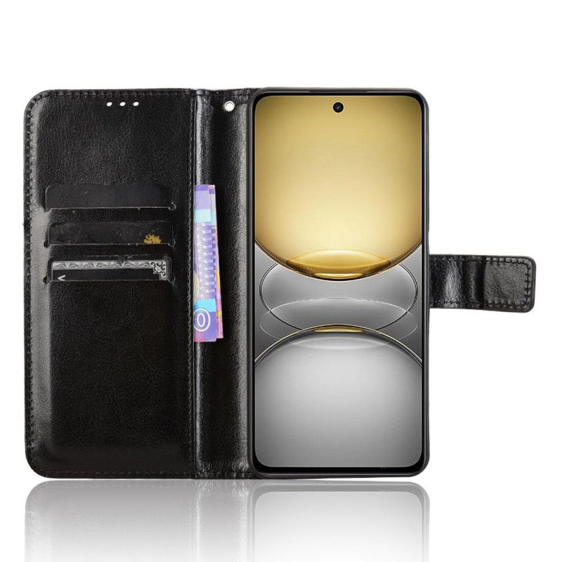 Lærdeksel Folio Deksel Realme C75 Mobildeksel Prangende Fuskeskinn