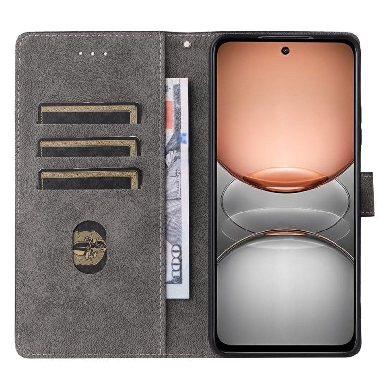 Lærdeksel Folio Deksel Realme C75 Mobildeksel Rfid-beskyttelse Semsket Skinneffekt