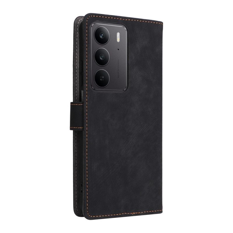 Lærdeksel Folio Deksel Realme C75 Mobildeksel Rfid-beskyttelse Semsket Skinneffekt