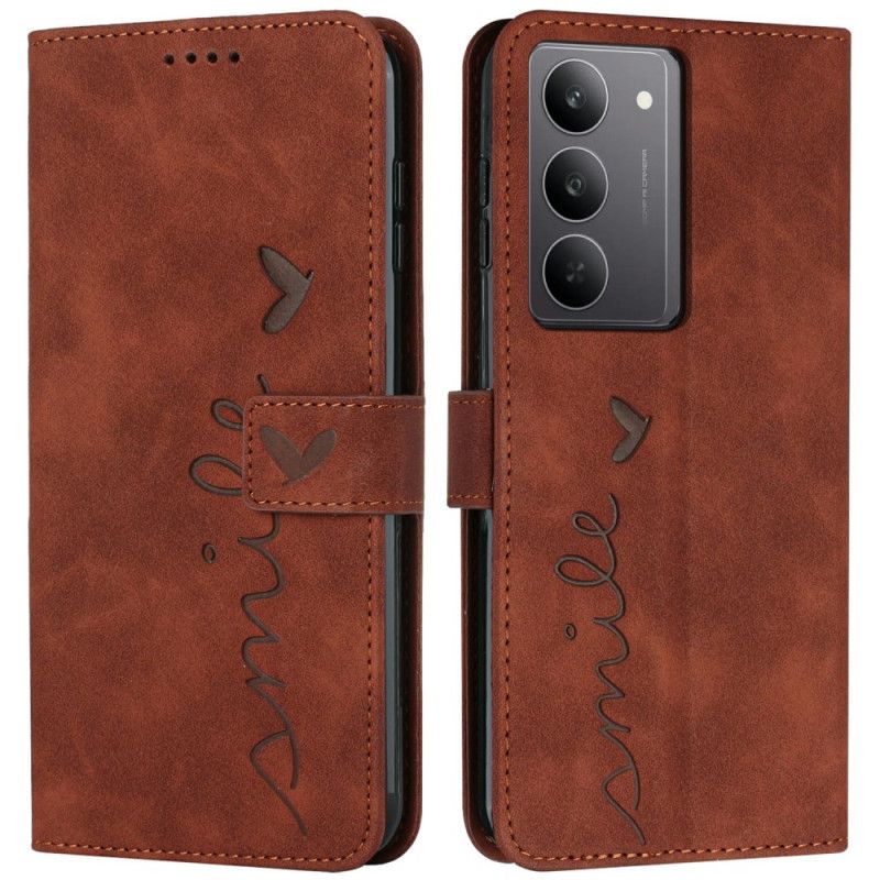 Lærdeksel Folio Deksel Realme C75 Mobildeksel Smil