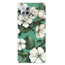 Deksel Til Samsung Galaxy A42 5G Hvite Malte Blomster