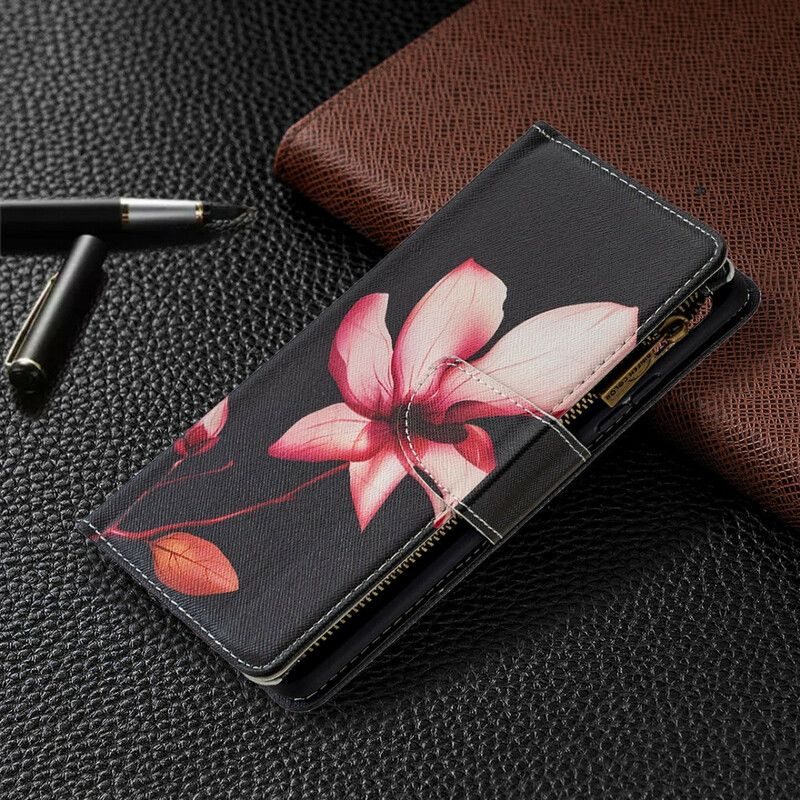Folio Deksel Til Samsung Galaxy A42 5G Blomsterlomme Med Glidelås