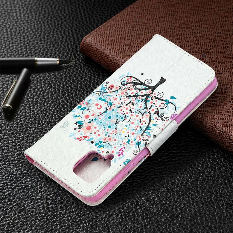 Folio Deksel Til Samsung Galaxy A42 5G Blomstret Tre