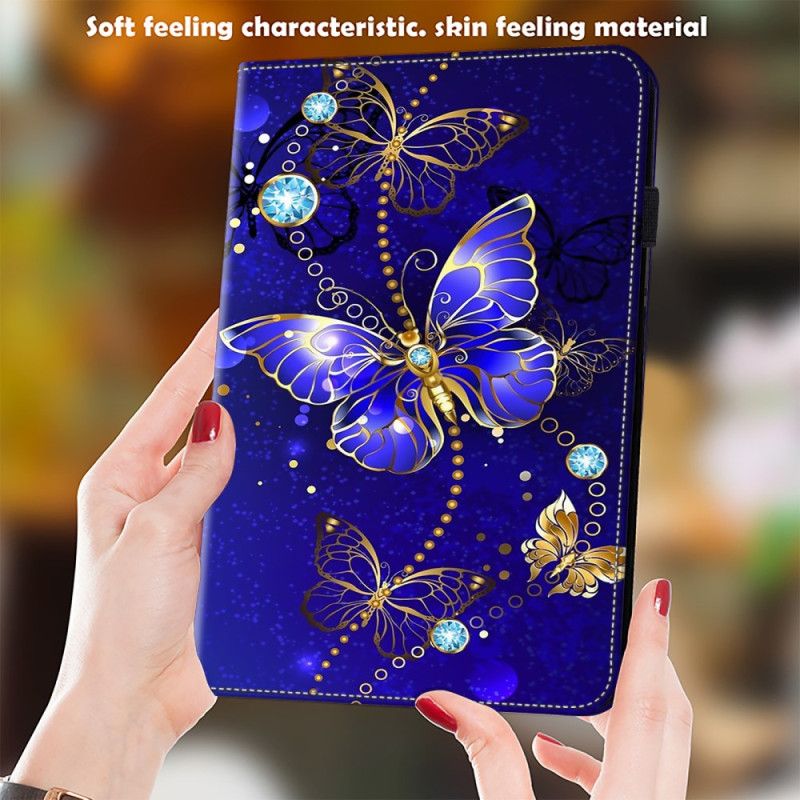 Etui Samsung Galaxy Tab S9 Diamantsommerfugler Beskyttelse Deksel