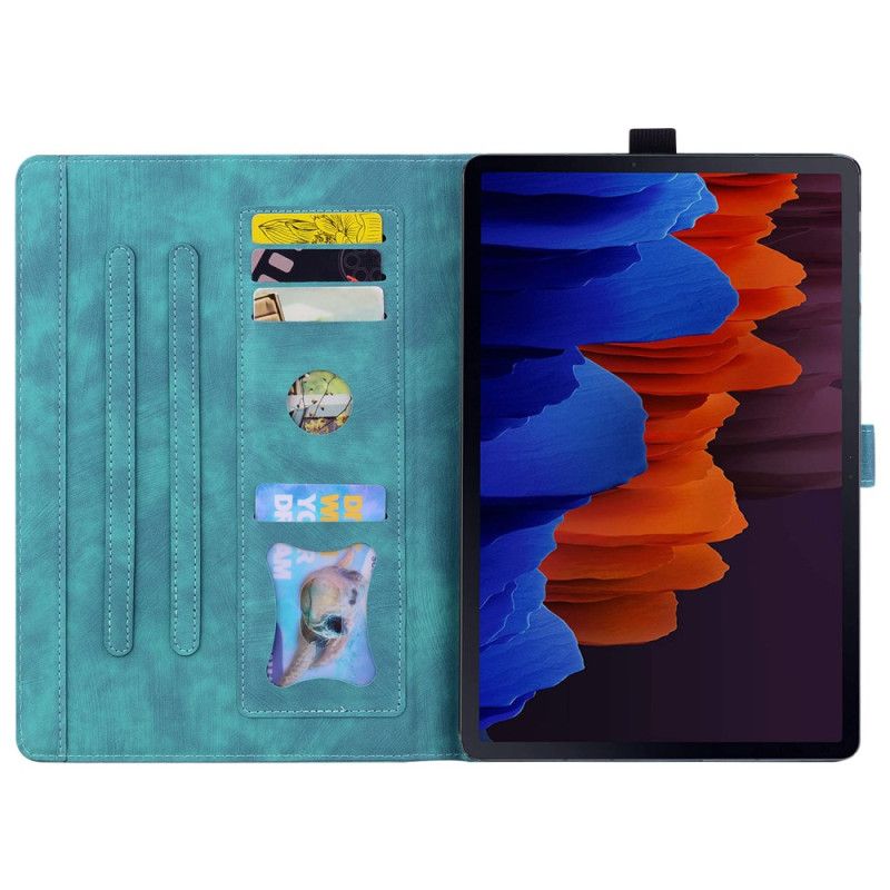 Lærdeksel Folio Deksel Samsung Galaxy Tab S9 Blomsterkat