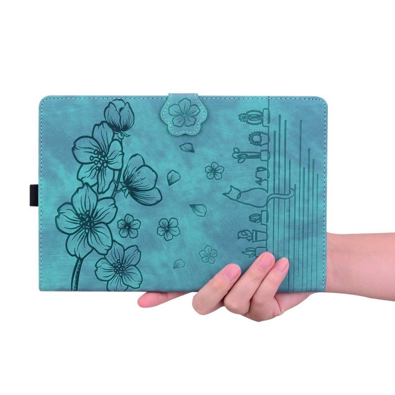 Lærdeksel Folio Deksel Samsung Galaxy Tab S9 Blomsterkat
