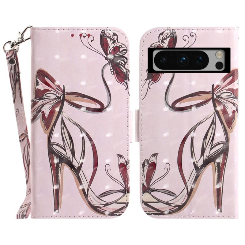 Folio Deksel Google Pixel 8 Pro Strappy Pumpe