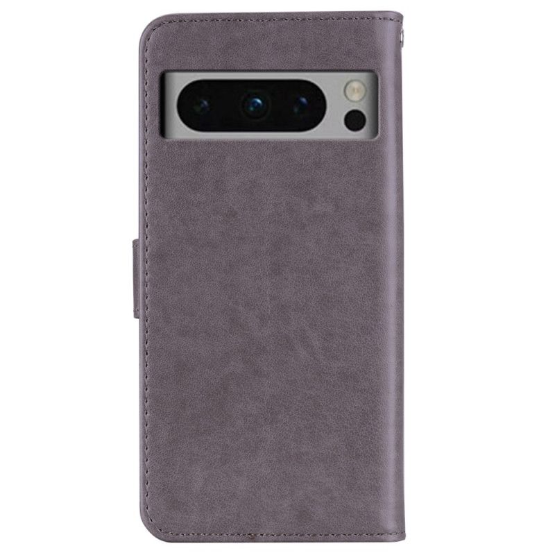Folio Deksel Google Pixel 8 Pro Ugle Mandala Og Snørebånd Beskyttelse Deksel