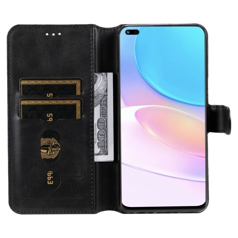 Folio Deksel Til Huawei Nova 8i / Honor 50 Lite Basic Imitert Skinn
