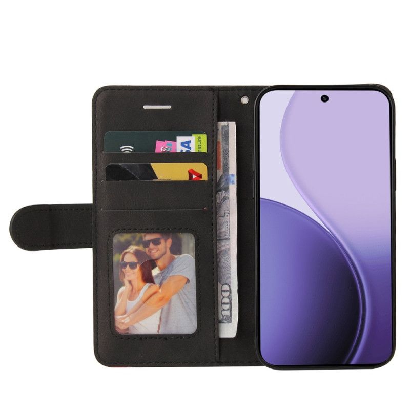 Folio Deksel Oppo Reno 14 5g Tofarget Bølgete Linje