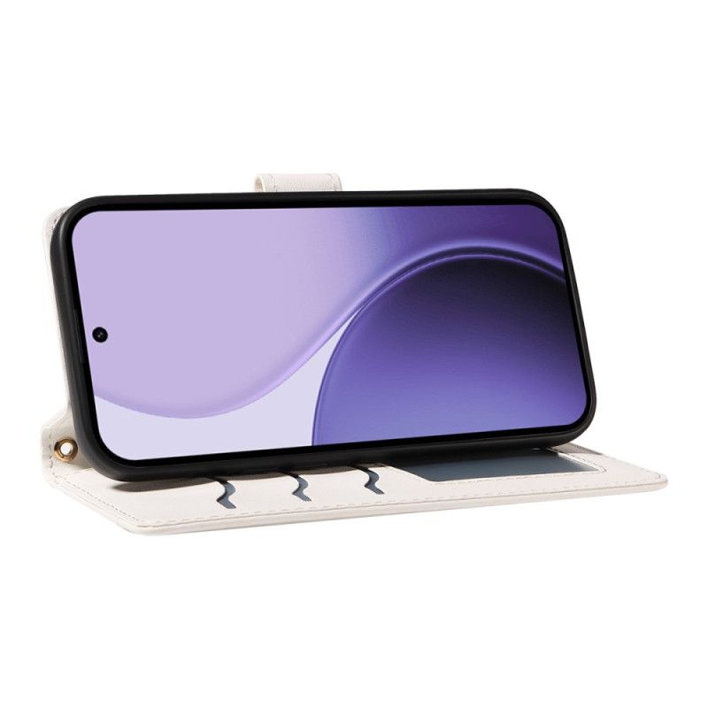 Folio Deksel Til Oppo Reno 14 5g Vattert Med Stropp Og Skulderstropp