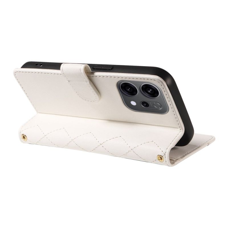 Folio Deksel Til Oppo Reno 14 5g Vattert Med Stropp Og Skulderstropp