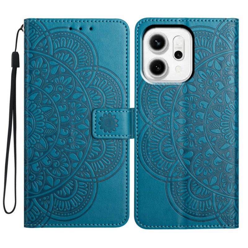 Lærdeksel Folio Deksel Oppo Reno 14 5g Mobildeksel Gravert Mandala