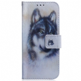 Folio Deksel Til Xiaomi 13 Pro Med Kjede Strappy Akvarellhund