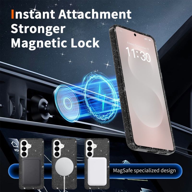 Deksel Samsung Galaxy S26 Glitter Magnetisk Lommebok