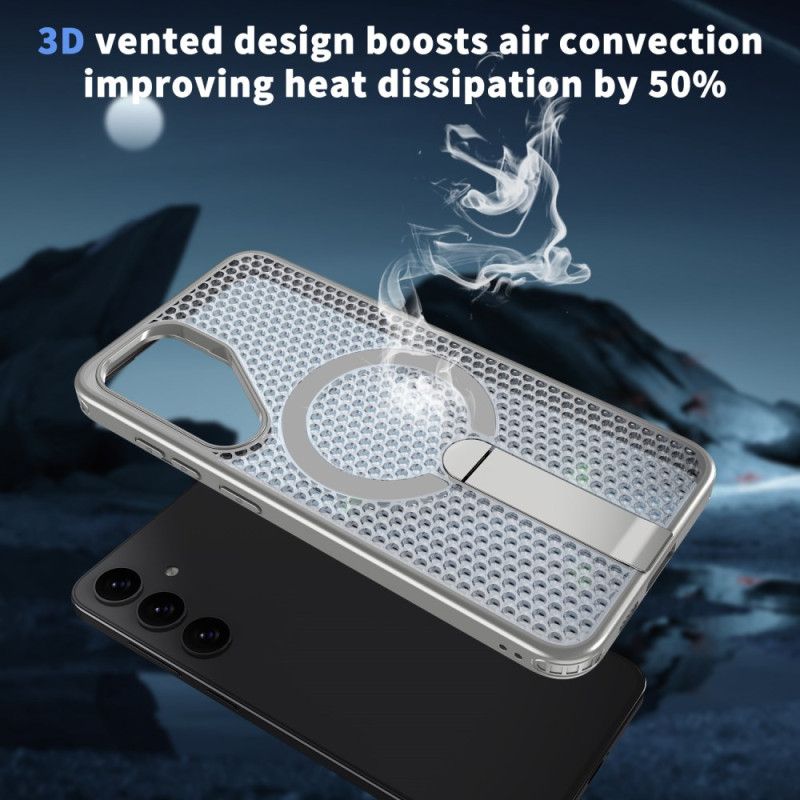 Deksel Samsung Galaxy S26 Magnetisk Med Magnetisk Stativ Og Rutenettteksturstativ