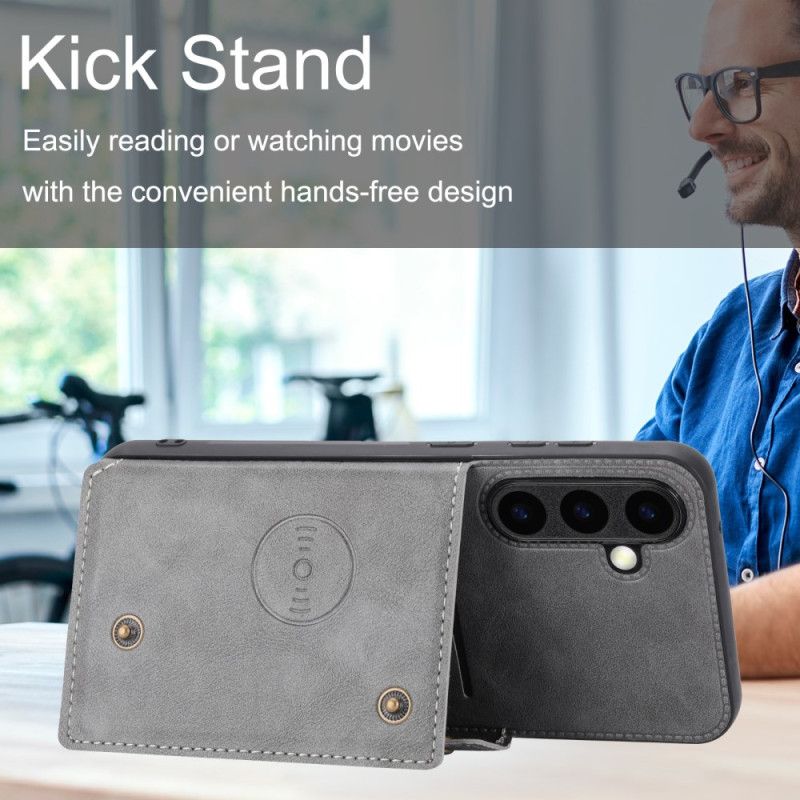 Deksel Samsung Galaxy S26 Mobildeksel Kortholder I Skinneffekt