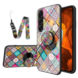 Deksel Samsung Galaxy S26 Mobildeksel Patchwork-stativ Og Stropp