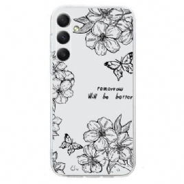 Deksel Samsung Galaxy S26 Svarte Blomster