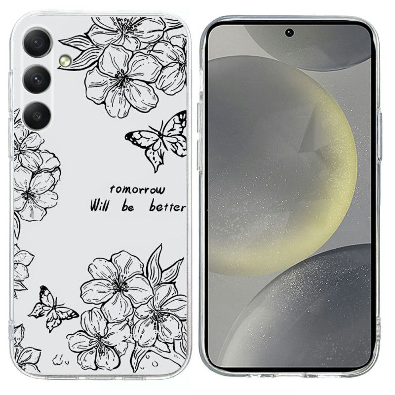 Deksel Samsung Galaxy S26 Svarte Blomster