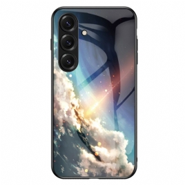 Deksel Til Samsung Galaxy S26 Himmelblått Stjernehimmel I Herdet Glass