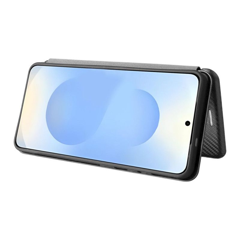 Folio Deksel Lær Samsung Galaxy S26 Fibertekstur Karbon