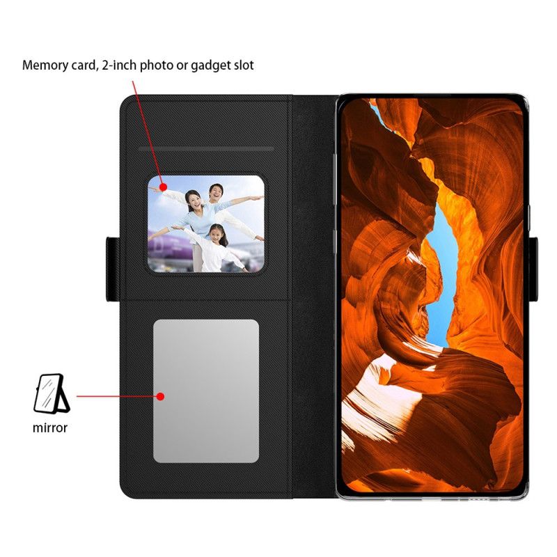 Folio Deksel Samsung Galaxy S26 Avtakbar Kortholder Og Speil Beskyttelse Deksel