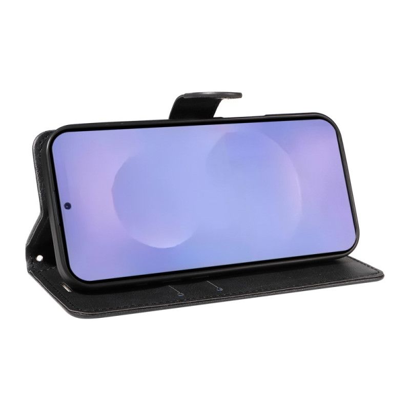 Folio Deksel Samsung Galaxy S26 Ensfarget Imitasjon I Skinn