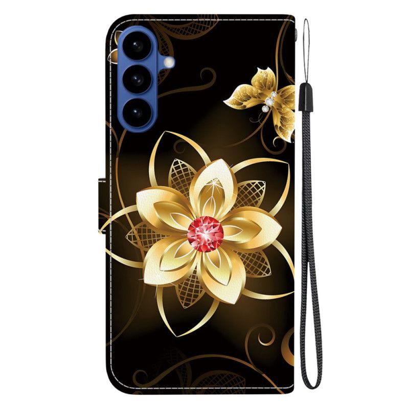 Folio Deksel Samsung Galaxy S26 Gyllen Blomst