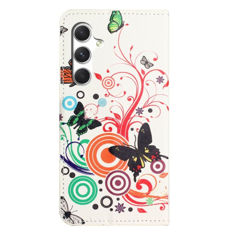 Folio Deksel Samsung Galaxy S26 Hvite Sommerfugler Beskyttelse Deksel