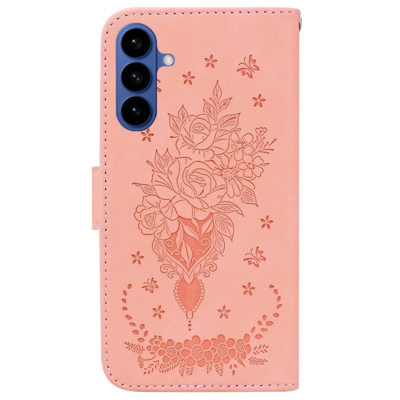 Folio Deksel Samsung Galaxy S26 Rose Semsket Skinneffekt