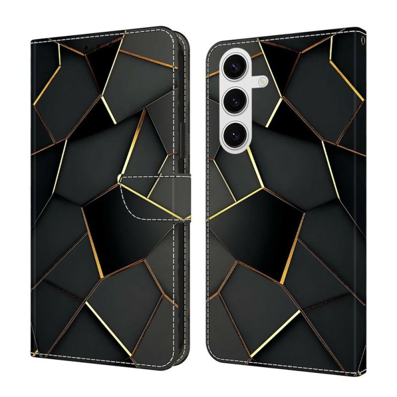 Folio Deksel Samsung Galaxy S26 Svarte Og Gullfargede Kanter Beskyttelse Deksel