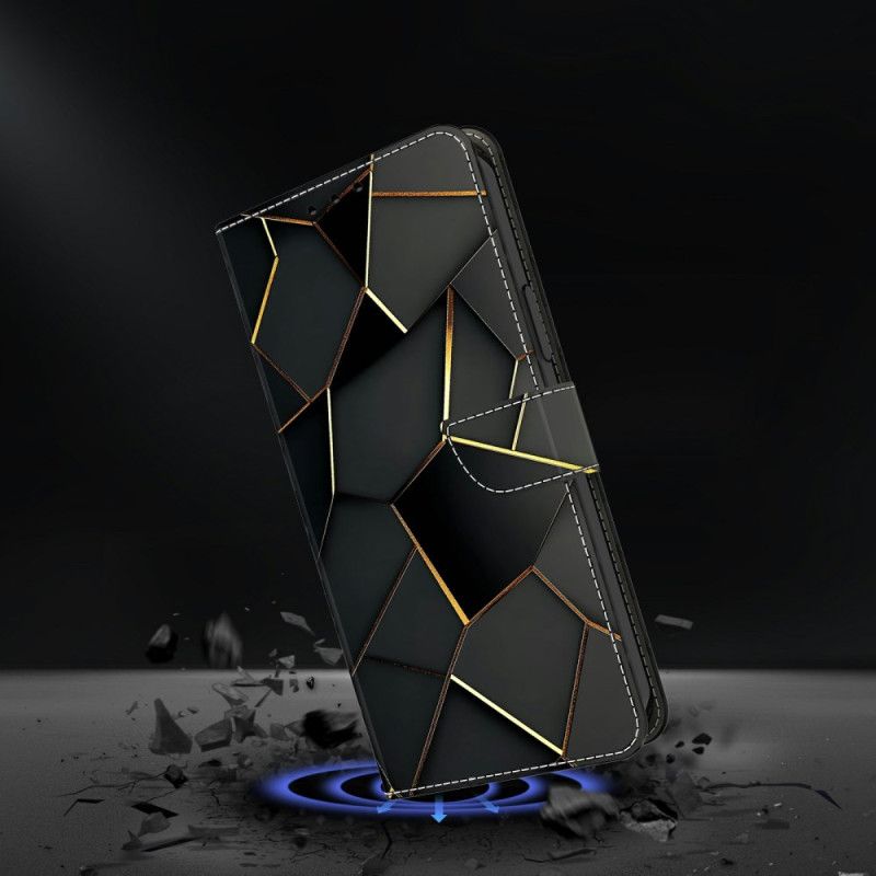 Folio Deksel Samsung Galaxy S26 Svarte Og Gullfargede Kanter Beskyttelse Deksel