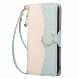 Lærdeksel Folio Deksel Samsung Galaxy S26 Lommebok Med Tofarget Glidelås