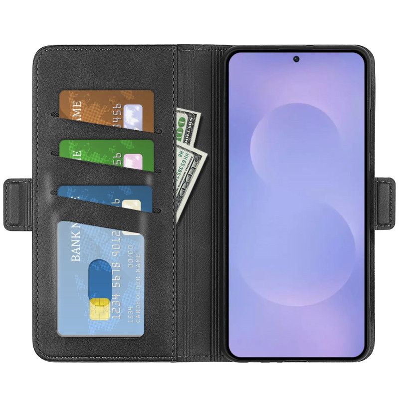 Lærdeksel Folio Deksel Samsung Galaxy S26 Mobildeksel Dobbel Lås