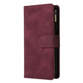 Lærdeksel Folio Deksel Samsung Galaxy S26 Mobildeksel Lommebok Med Glidelås I Semsket Skinneffekt