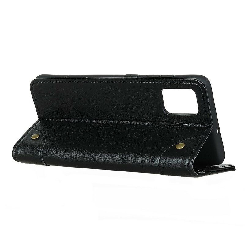 Folio Deksel Til Xiaomi Mi 10 Lite Vintage Nappa Skinneffekt