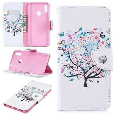 Folio Deksel Til Huawei Y7 2019 Blomstret Tre