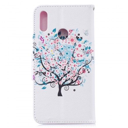 Folio Deksel Til Huawei Y7 2019 Blomstret Tre
