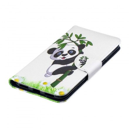 Lærdeksel Til Huawei Y7 2019 Panda På Bambus