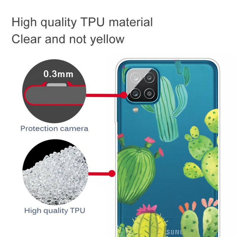 Deksel Til Samsung Galaxy M12 / A12 Akvarellkaktuser