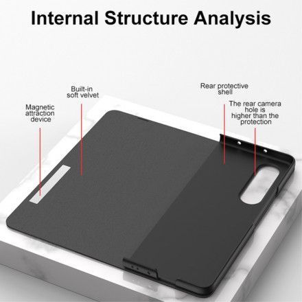 Beskyttelse Deksel Til Samsung Galaxy Z Fold 3 5G Folio Deksel Gkk Marmor Herdet Glass