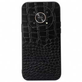 Deksel Til Honor Magic 4 Lite 5G Ekte Patent Crocodile Texture Leather