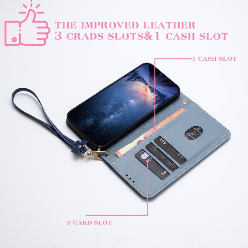 Folio Deksel Til Google Pixel 10 / 10 Pro Tofarget Med Snor