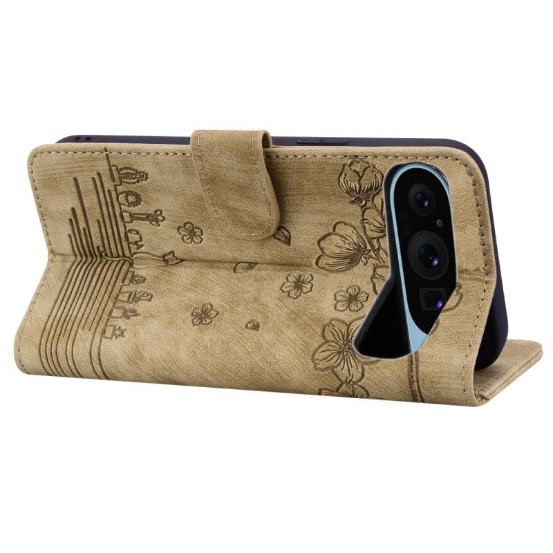 Lærdeksel Folio Deksel Google Pixel 10 / 10 Pro Mobildeksel Kattemotiv