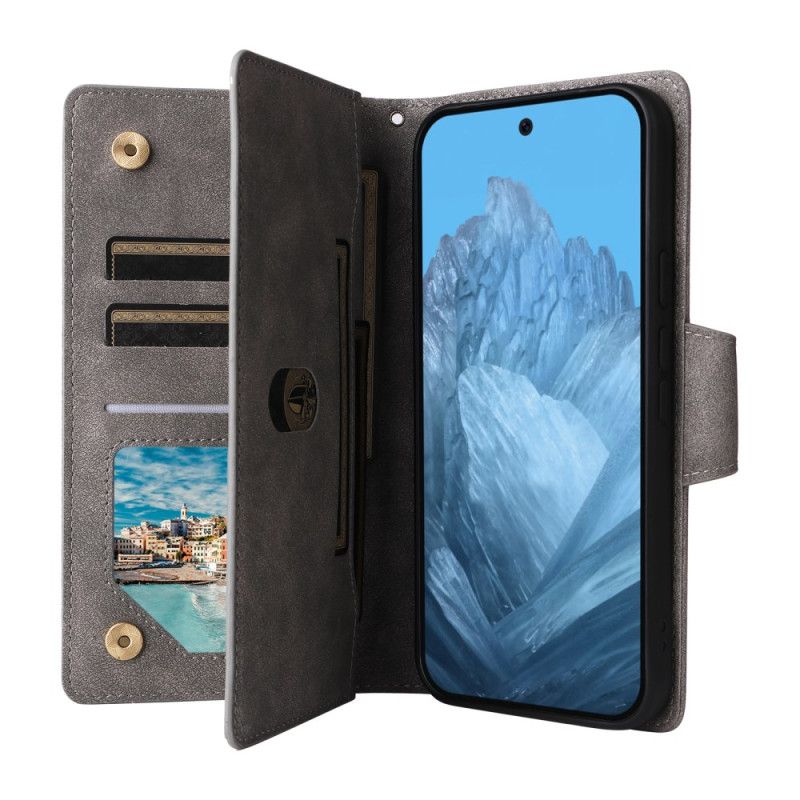 Lærdeksel Folio Deksel Google Pixel 10 / 10 Pro Mobildeksel Lommebok Med Semsket Skinneffekt