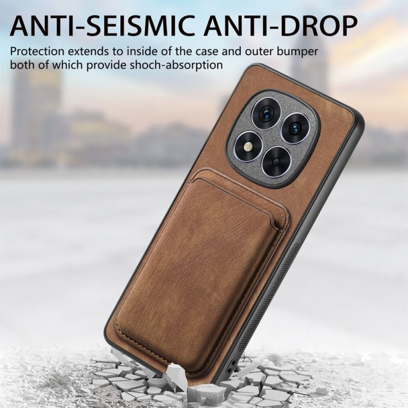 Deksel Xiaomi Redmi Note 14 Pro 5g Avtakbar Kortholder I Læreffekt Beskyttelse Deksel