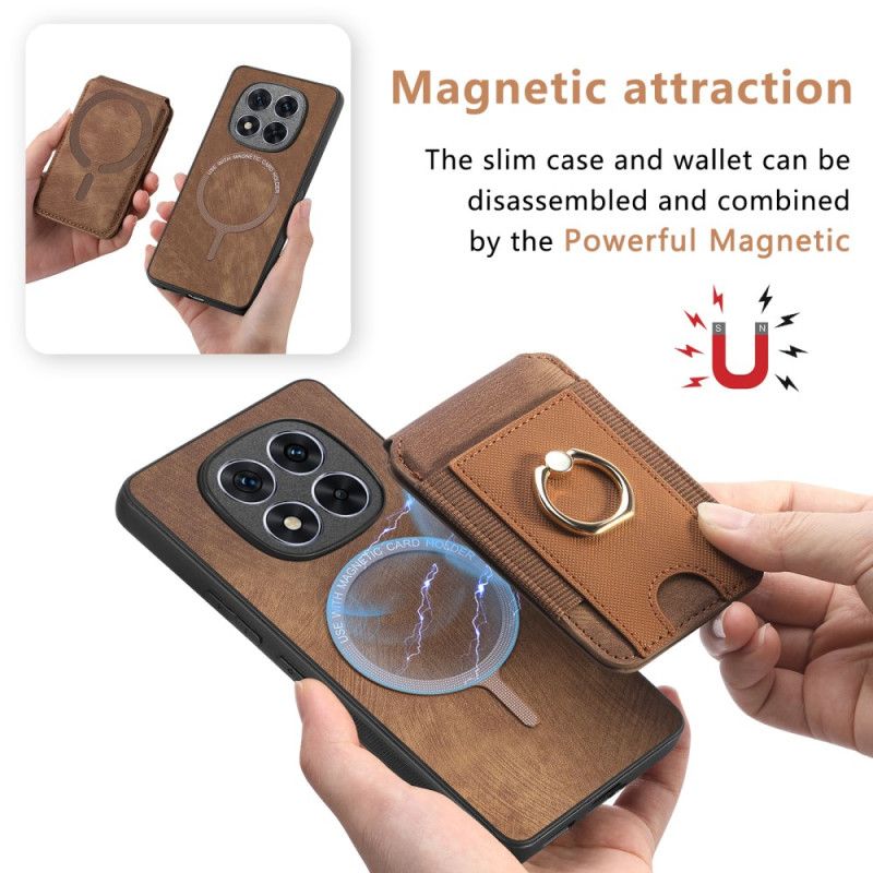 Deksel Xiaomi Redmi Note 14 Pro 5g Mobildeksel Magnetisk Kortholder Med Vertikal Klaff