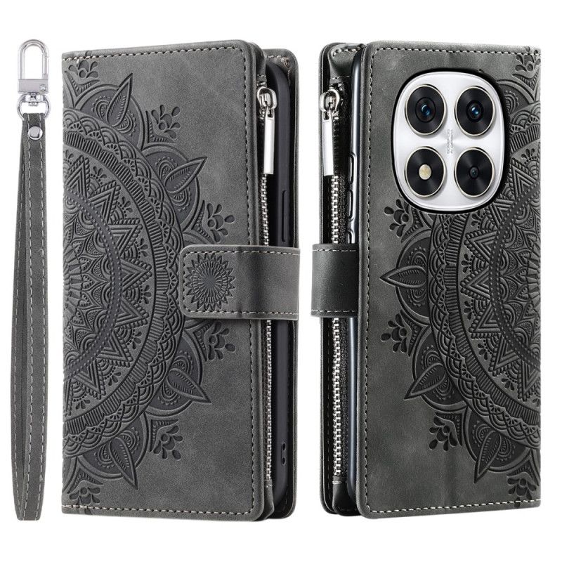 Etui Xiaomi Redmi Note 14 Pro 5g Mandala Semsket Skinneffekt Lommebok Beskyttelse Deksel